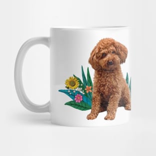 An Apricot Poodle and Butterfly Mug